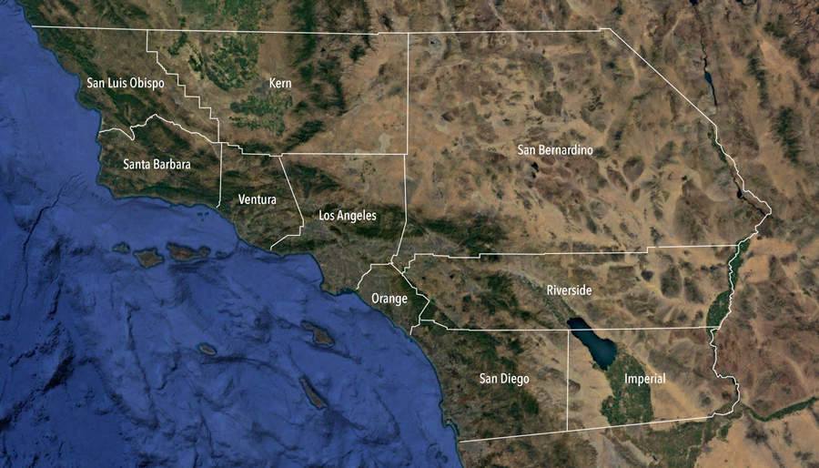 map of southern California